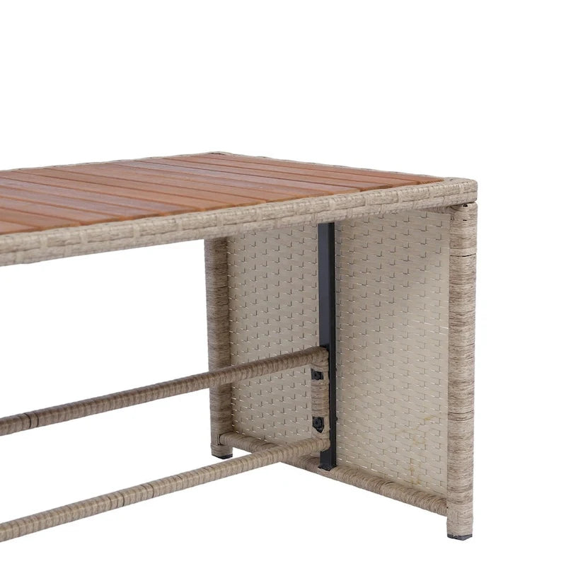 Ensemble de canapé 3 pièces en rotin tressé pour terrasse extérieure avec coussins gris foncé - 73.62X48.03
