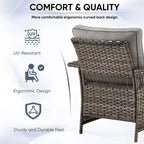 2 fauteuils club, 2 poufs, 1 canapé 3 places et 1 table basse - Marron