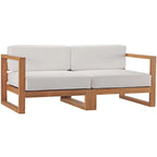 Causeuse sectionnelle 2 places en teck de jardin Upland