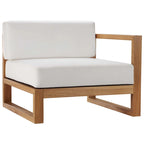 Causeuse sectionnelle 2 places en teck de jardin Upland