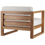 Causeuse sectionnelle 2 places en teck de jardin Upland