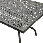 Ensemble de salle à manger d'extérieur rectangulaire en aluminium maillé orné de style moderne de 172 cm avec six chaises - S/O