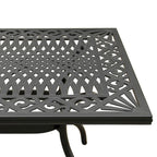 Ensemble de salle à manger d'extérieur rectangulaire en aluminium maillé orné de style moderne de 172 cm avec six chaises - S/O