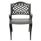 Ensemble de salle à manger d'extérieur rectangulaire en aluminium maillé orné de style moderne de 172 cm avec six chaises - S/O