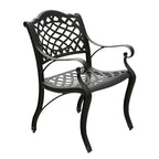 Ensemble de salle à manger d'extérieur rectangulaire en aluminium maillé orné de style moderne de 172 cm avec six chaises - S/O