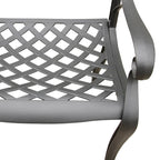 Ensemble de salle à manger d'extérieur rectangulaire en aluminium maillé orné de style moderne de 172 cm avec six chaises - S/O