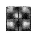 Table à manger moderne en aluminium avec accents tressés, noir mat antique, pour salle à manger, bureau à domicile