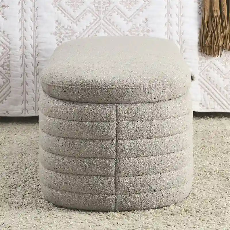Banc de rangement en velours capitonné bleu marine avec couvercle à charnière amortie