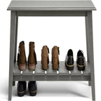 Banc de rangement d'entrée en Poly Lumber gris