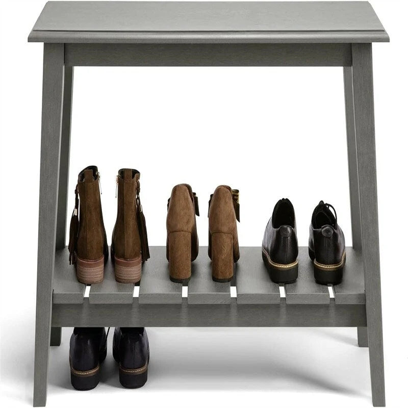 Banc de rangement d'entrée en Poly Lumber gris