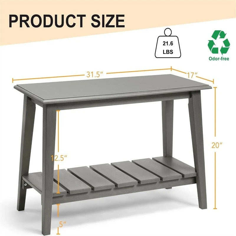 Banc de rangement d'entrée en Poly Lumber gris