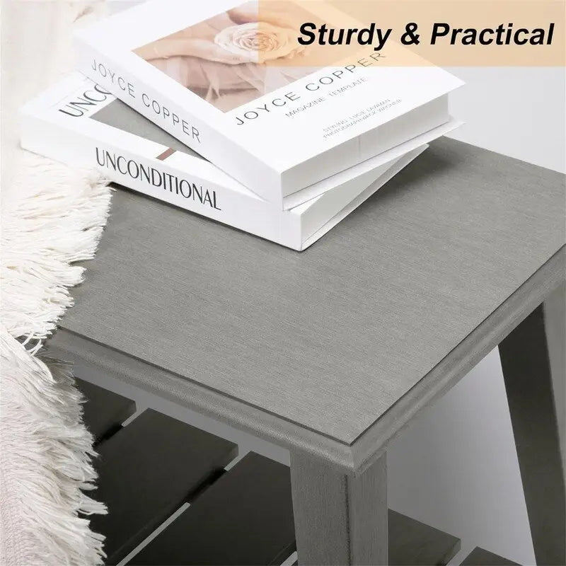 Banc de rangement d'entrée en Poly Lumber gris