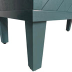 Bahut 4 portes en MDF vert olive avec étagère réglable et pieds en pin