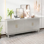 Buffet 4 portes couleur champagne avec étagères réglables