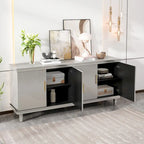 Buffet 4 portes couleur champagne avec étagères réglables