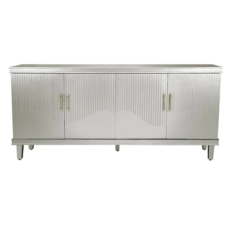 Buffet 4 portes couleur champagne avec étagères réglables