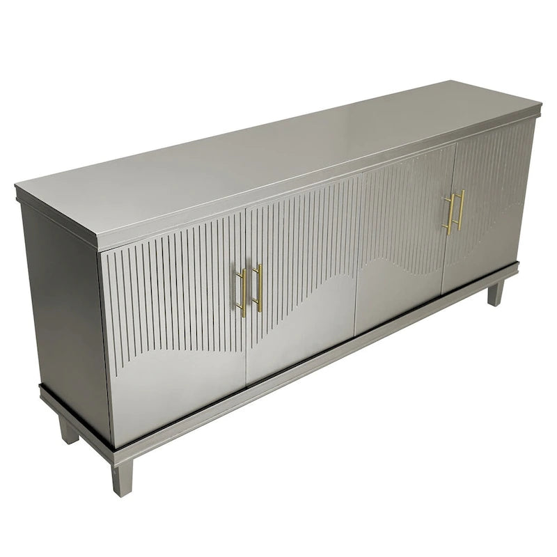 Buffet 4 portes couleur champagne avec étagères réglables