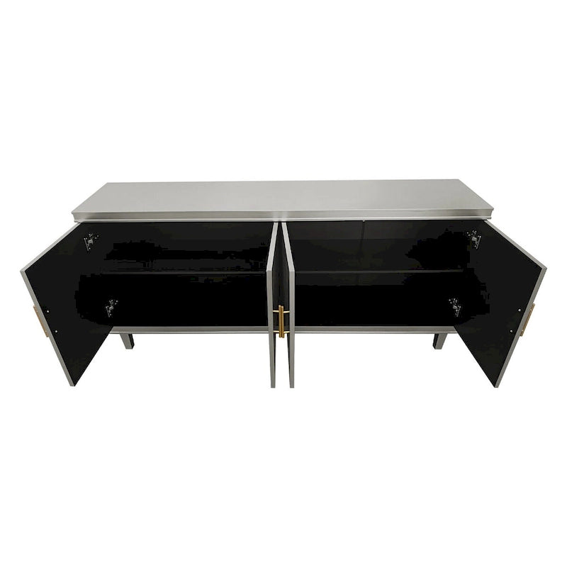 Buffet 4 portes couleur champagne avec étagères réglables