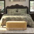 Banc de rangement ovale matelassé Melinda 48,5 avec franges Bullion