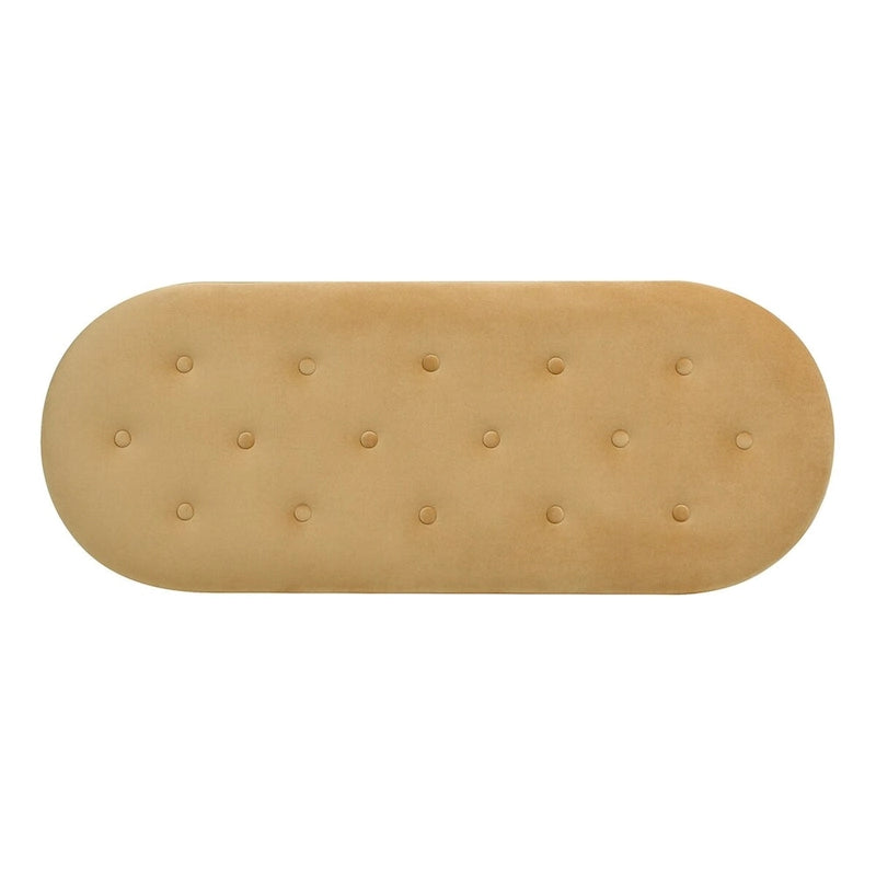 Banc de rangement ovale matelassé Melinda 48,5 avec franges Bullion