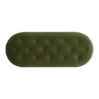 Banc de rangement ovale matelassé Melinda 48,5 avec franges Bullion