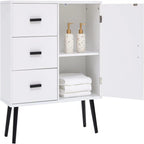 Meuble de rangement avec porte en rotin et 3 tiroirs - 30P x 80L x 78H cm