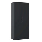Meuble de rangement de garage en métal, armoire à outils en acier avec portes et 4 étagères