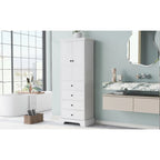 Meuble de rangement en MDF noir/blanc avec meuble haut à 2 portes et 4 tiroirs, conception anti-basculement