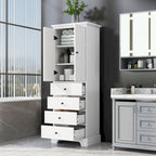 Meuble de rangement en MDF noir/blanc avec meuble haut à 2 portes et 4 tiroirs, conception anti-basculement