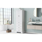 Meuble de rangement en MDF noir/blanc avec meuble haut à 2 portes et 4 tiroirs, conception anti-basculement