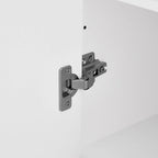 Meuble de rangement en MDF noir/blanc avec meuble haut à 2 portes et 4 tiroirs, conception anti-basculement