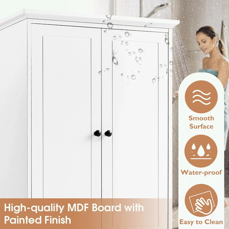 Meuble de rangement en MDF noir/blanc avec meuble haut à 2 portes et 4 tiroirs, conception anti-basculement