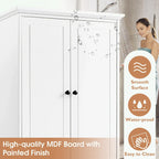 Meuble de rangement en MDF noir/blanc avec meuble haut à 2 portes et 4 tiroirs, conception anti-basculement