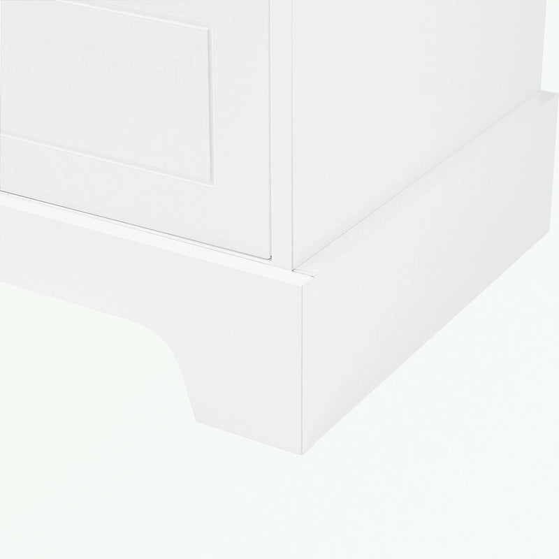 Meuble de rangement en MDF noir/blanc avec meuble haut à 2 portes et 4 tiroirs, conception anti-basculement