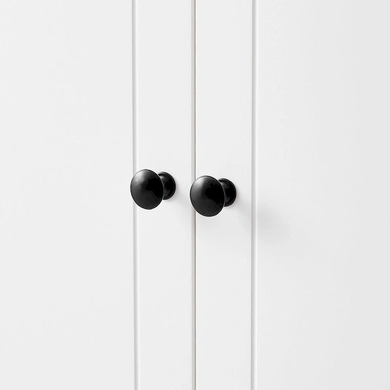 Meuble de rangement en MDF noir/blanc avec meuble haut à 2 portes et 4 tiroirs, conception anti-basculement