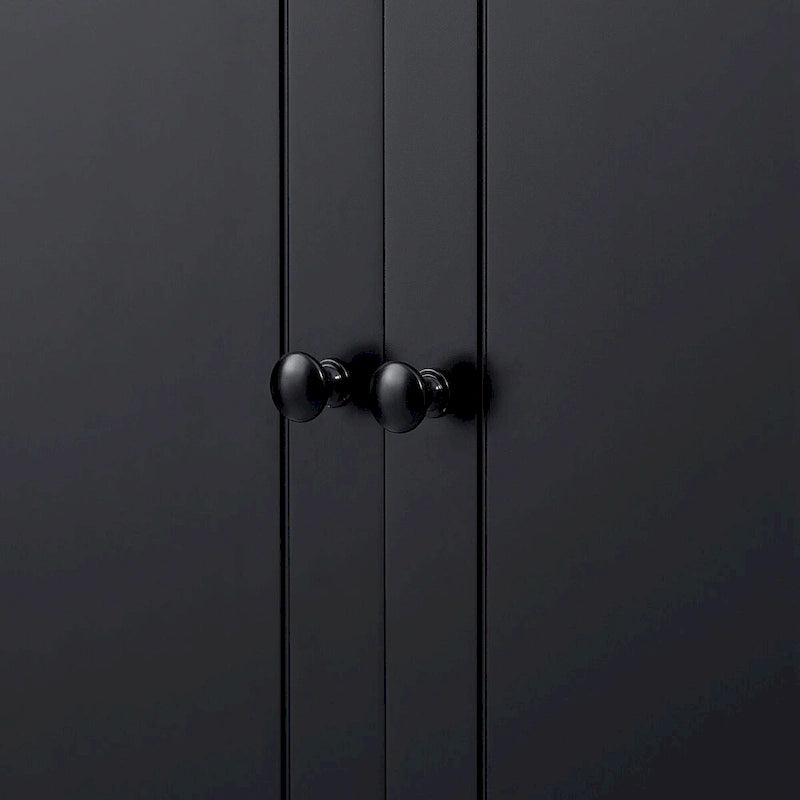Meuble de rangement en MDF noir/blanc avec meuble haut à 2 portes et 4 tiroirs, conception anti-basculement