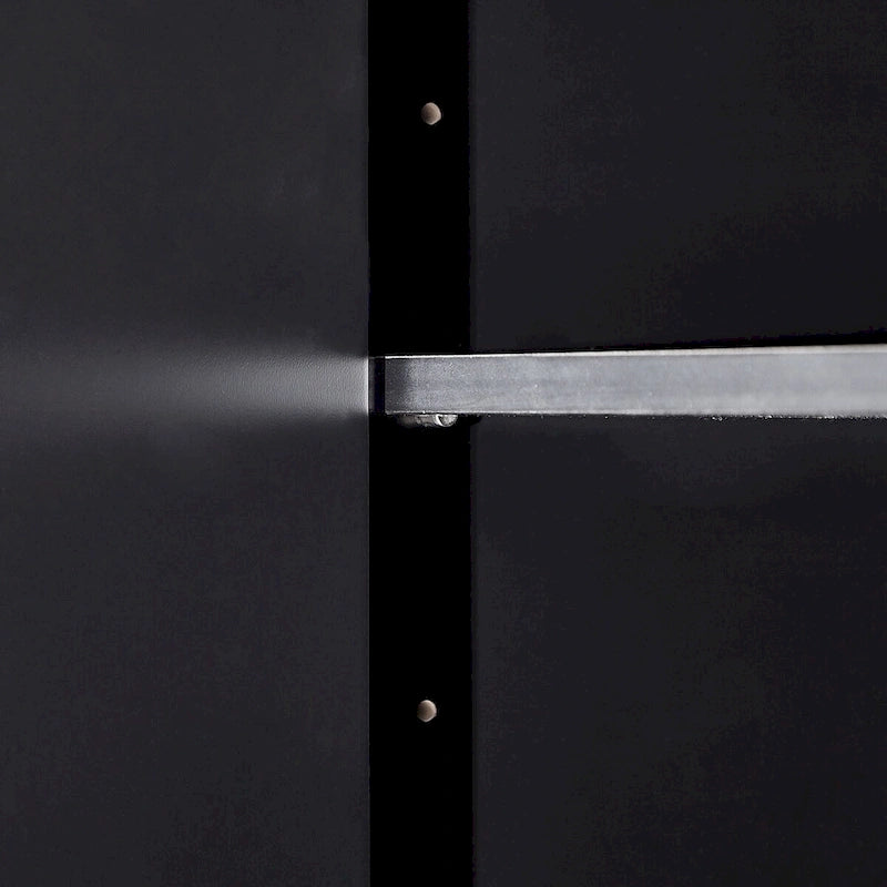 Meuble de rangement en MDF noir/blanc avec meuble haut à 2 portes et 4 tiroirs, conception anti-basculement