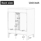 Meuble-lavabo gris/blanc avec lavabo en céramique, 2 tiroirs et une porte