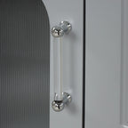 Meuble-lavabo gris/blanc avec lavabo en céramique, 2 tiroirs et une porte