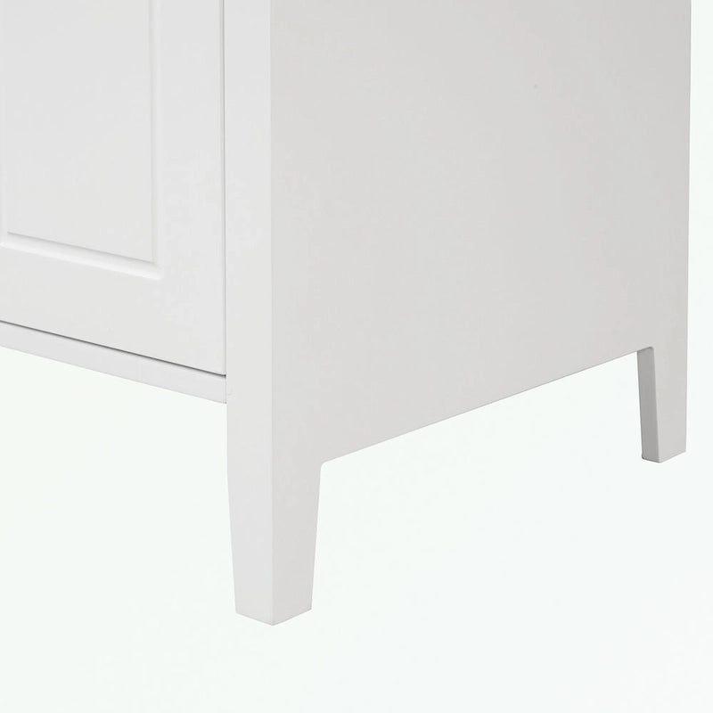 Meuble-lavabo gris/blanc avec lavabo en céramique, 2 tiroirs et une porte
