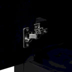 Meuble-lavabo de salle de bain 36 po en bois d'hévéa gris/blanc/noir avec évier en céramique, armoire à 2 portes et 3 tiroirs