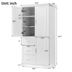 Meuble de rangement haut en MDF blanc/noir/gris avec 3 tiroirs et portes