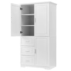Meuble de rangement haut en MDF blanc/noir/gris avec 3 tiroirs et portes