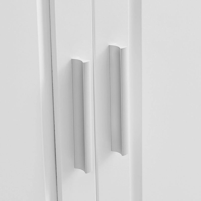 Meuble de rangement haut en MDF blanc/noir/gris avec 3 tiroirs et portes