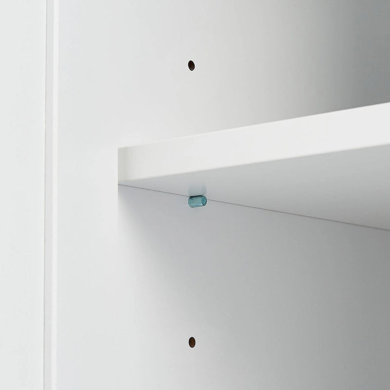 Meuble de rangement haut en MDF blanc/noir/gris avec 3 tiroirs et portes