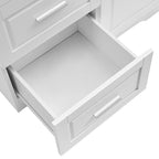 Meuble de rangement haut en MDF blanc/noir/gris avec 3 tiroirs et portes