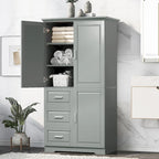 Meuble de rangement haut en MDF blanc/noir/gris avec 3 tiroirs et portes
