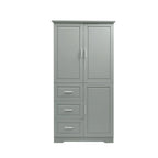 Meuble de rangement haut en MDF blanc/noir/gris avec 3 tiroirs et portes