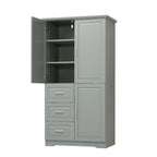 Meuble de rangement haut en MDF blanc/noir/gris avec 3 tiroirs et portes