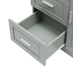 Meuble de rangement haut en MDF blanc/noir/gris avec 3 tiroirs et portes